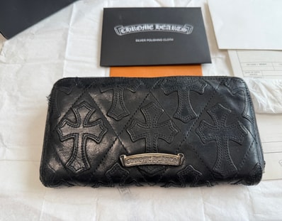 正規品!CHROME HEARTS クロムハーツ キルティング ウォレット 財布