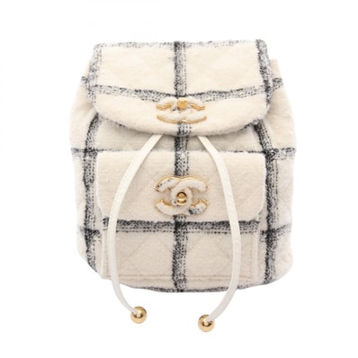 シャネル CHANEL ココマーク リュックサック バックパック バッグ ファブリック レディース ホワイト系 / ブラック系 【中古】