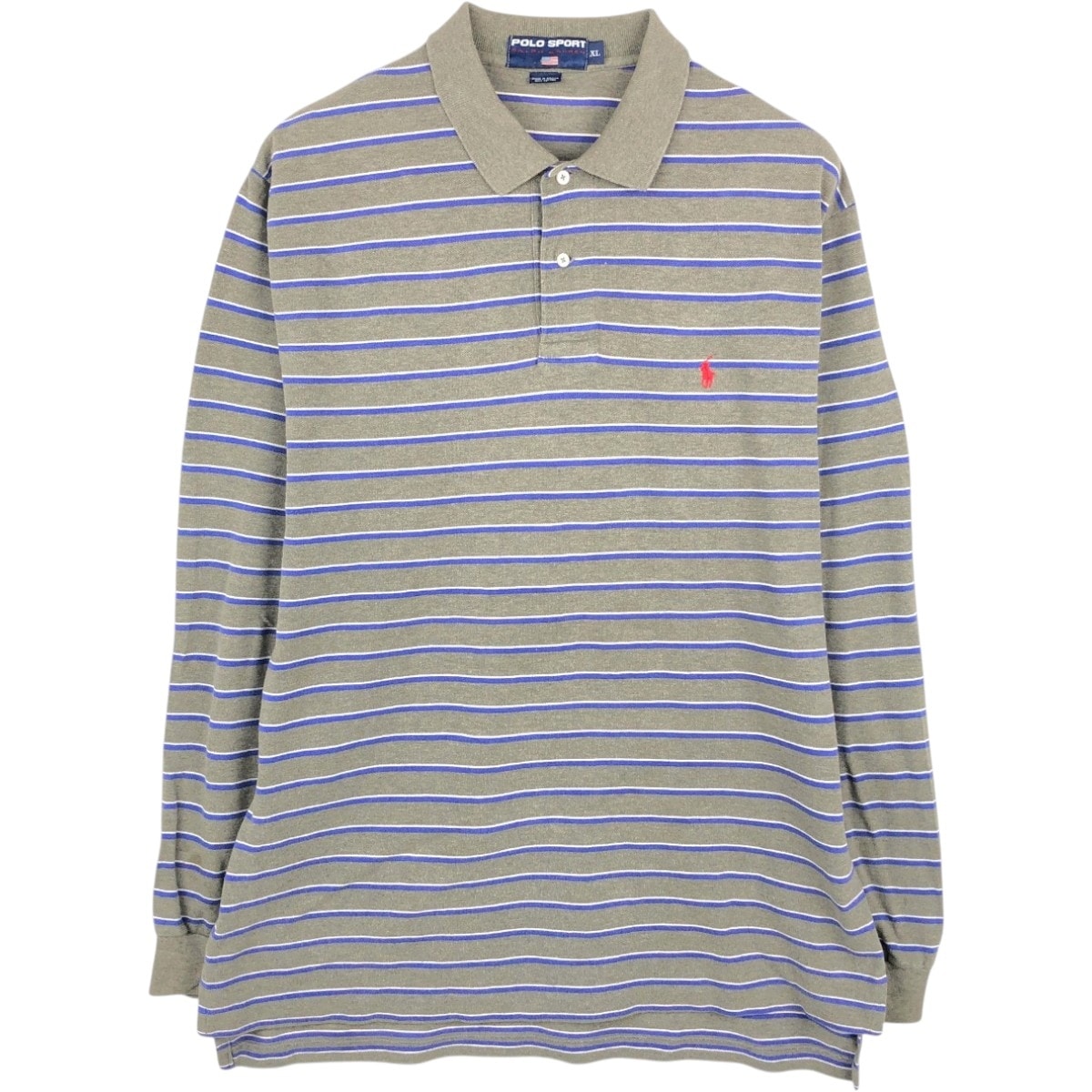 古着 ラルフローレン Ralph Lauren POLO SPORT ポロスポーツ マルチボーダー 長袖 ボーダー ポロシャツ メンズXL相当/eaa667628