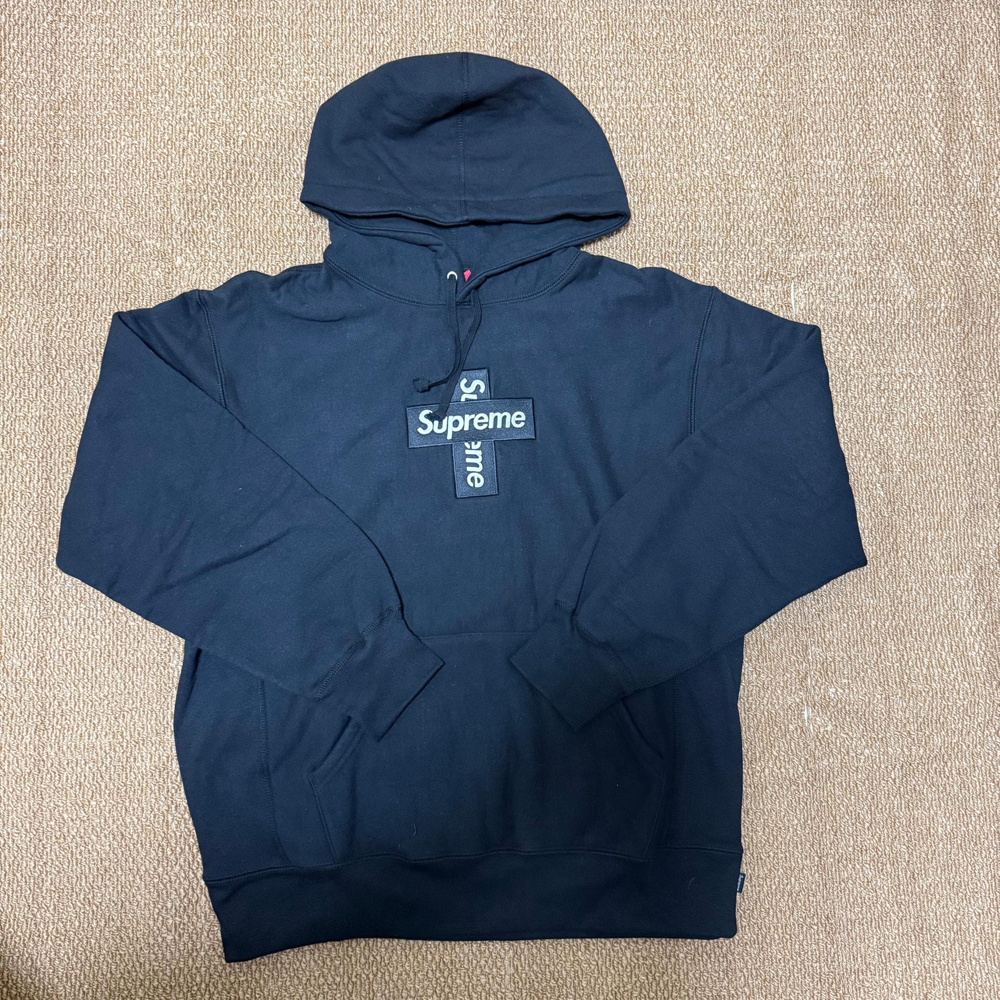 Supreme Cross Box Logo Hooded Sweatshirt "Black"