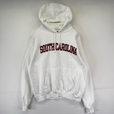 古着 チャンピオン Champion パーカー プルオーバー カレッジロゴ スウェット L ホワイト系 メンズ