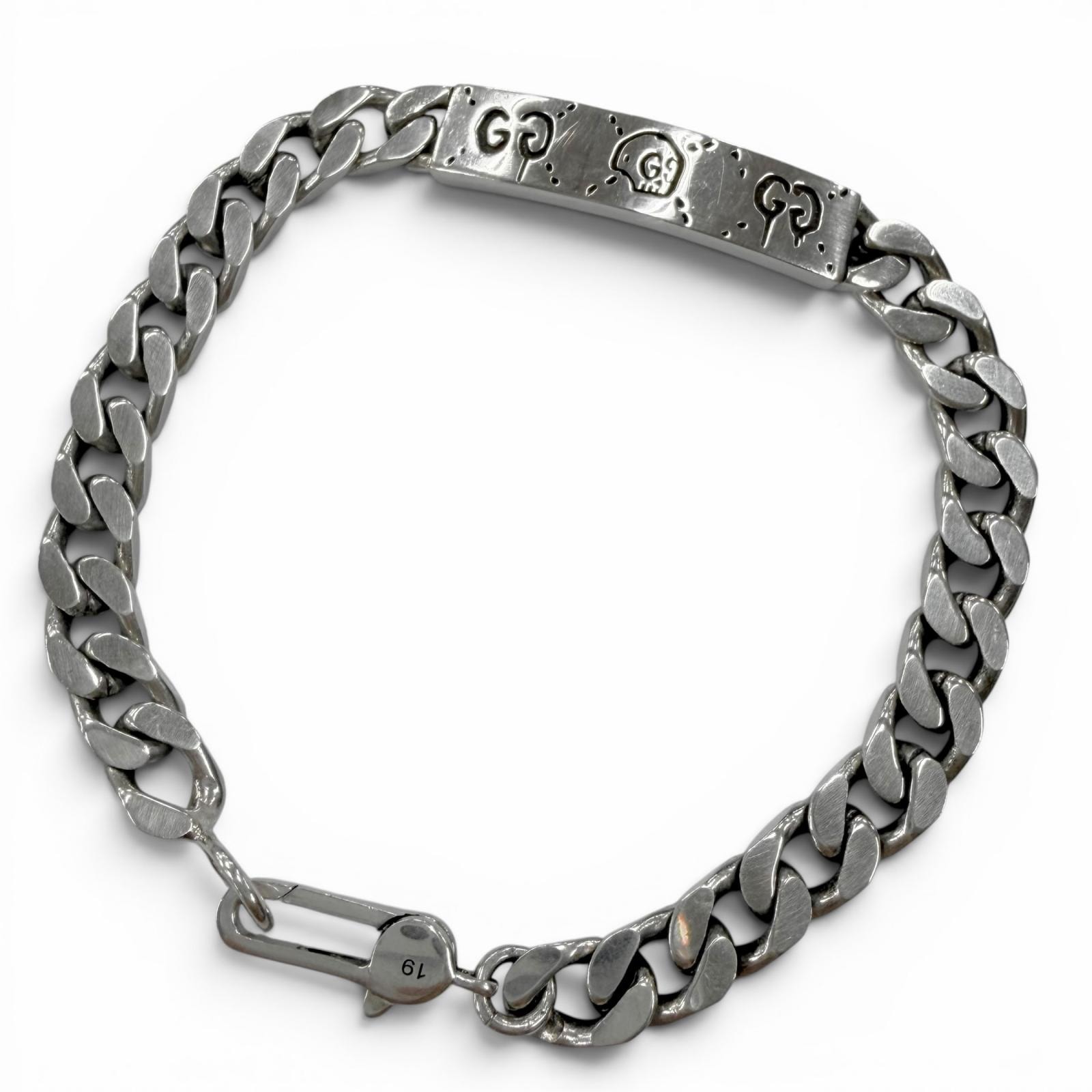 美品 グッチ ブレスレット シルバー メンズ 19 455321