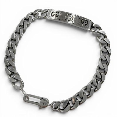 美品 グッチ ブレスレット シルバー メンズ 19 455321