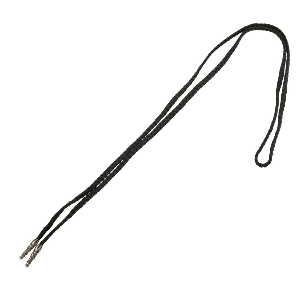 CHROME HEARTS クロムハーツ(原本無) LEATHER BRAID SC スクロールチップ レザーブレード レザーブレイド ネックレス ブラック系【中古】