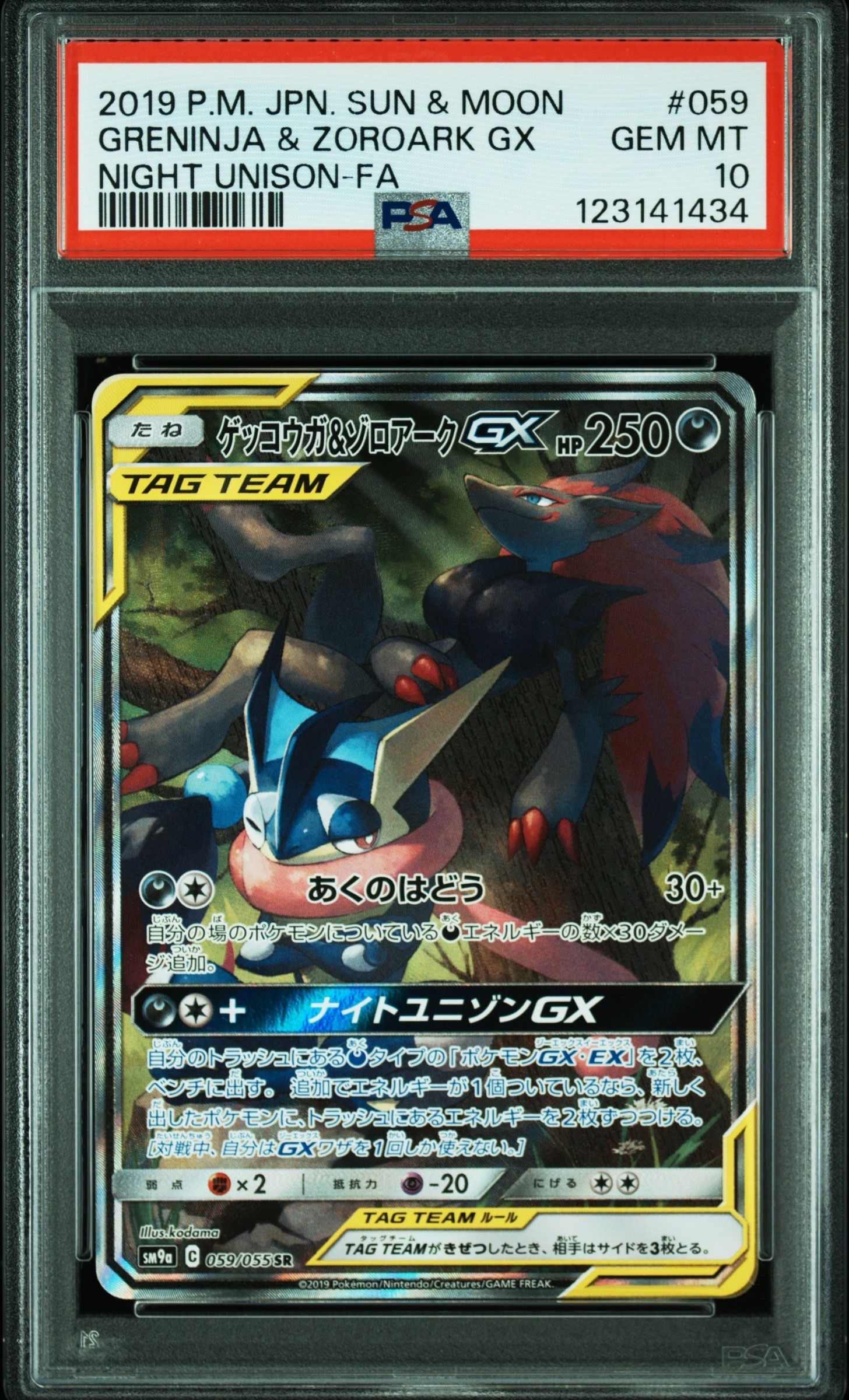 ゲッコウガ&ゾロアークGX SR: SA[SM9a 059/055](強化拡張パック「ナイトユニゾン」)