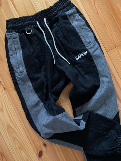 SAPEur DENIM TRACK PANTS "Black"