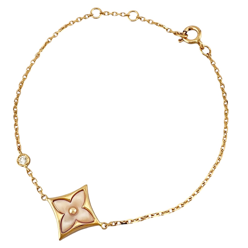 ルイヴィトン ブラレス スター ブロッサム ブレスレット 18金 K18ピンクゴールド マザーオブパール レディース LOUIS VUITTON  中古