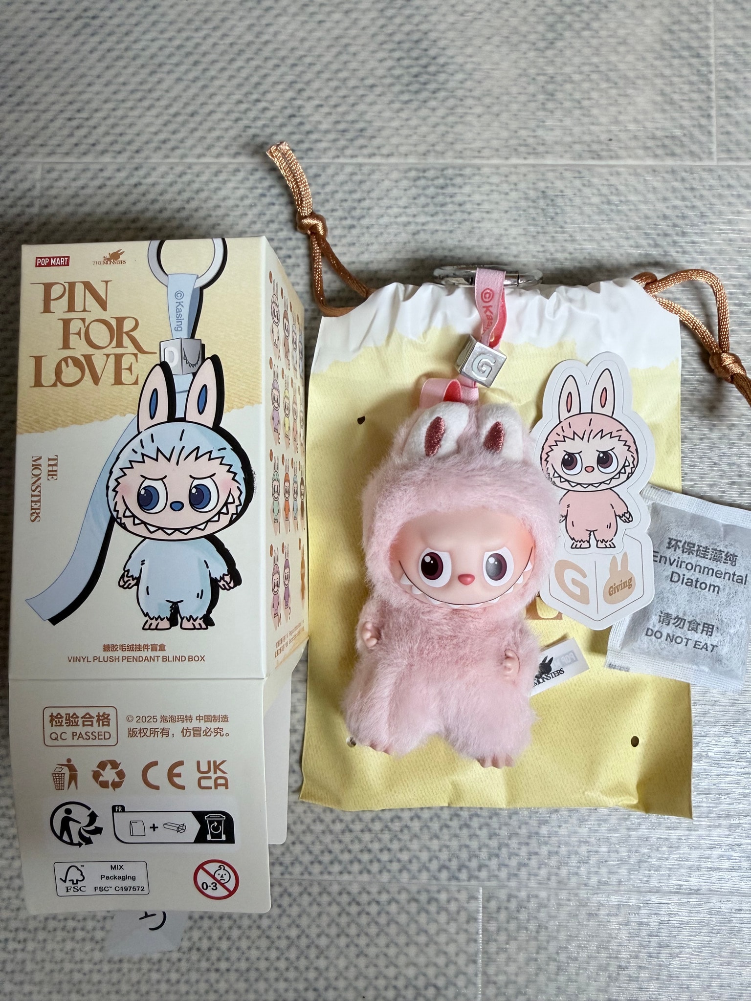 POP MART THE MONSTERS (LABUBU) Pin for Love Series-Vinyl Plush Pendant (A-M) G