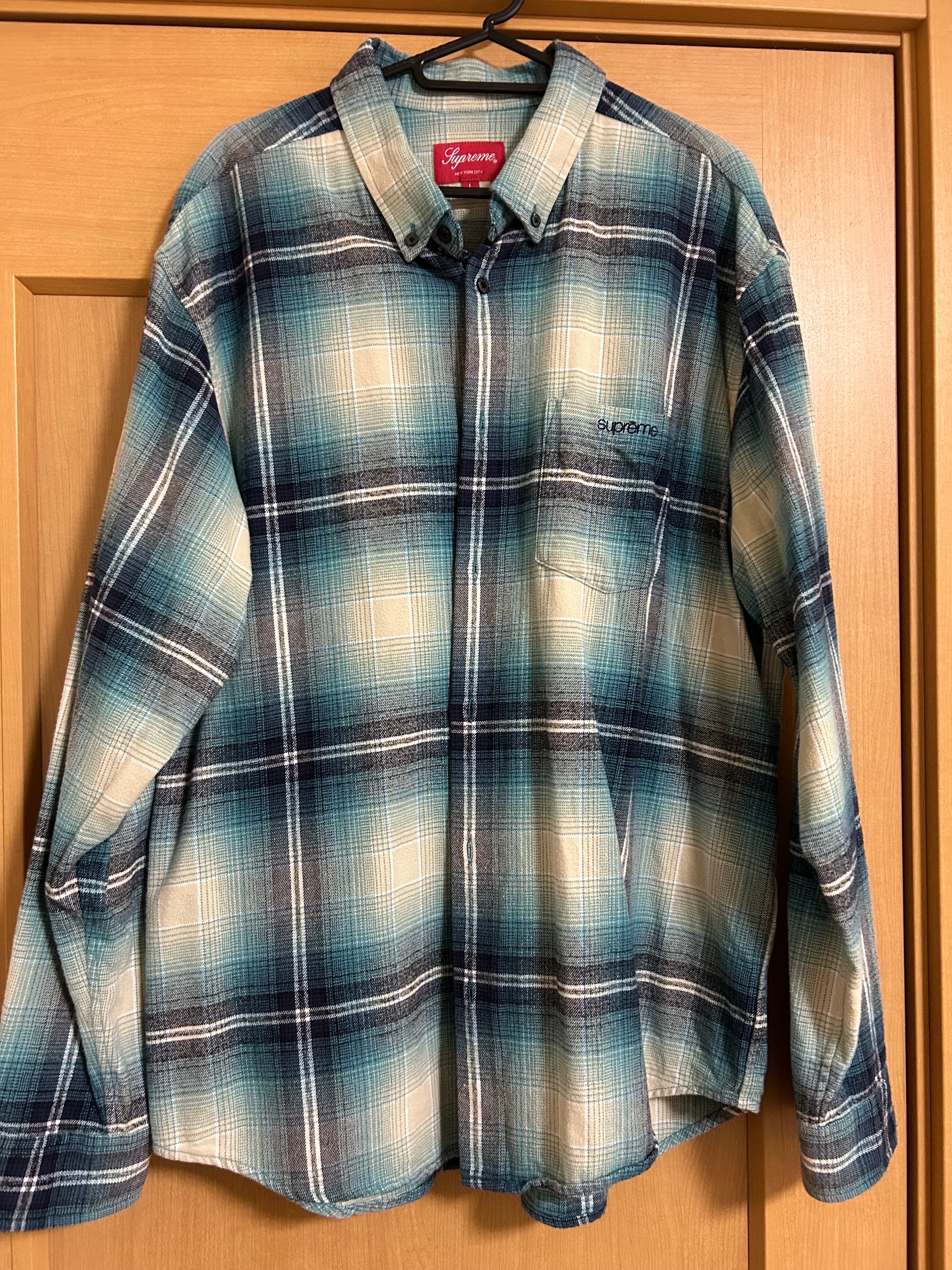 Supreme Shadow Plaid Flannel Shirt "Blue"