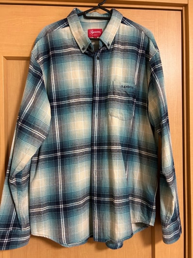 Supreme Shadow Plaid Flannel Shirt "Blue"