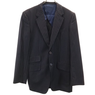 Paul Smith LONDON ポールスミスロンドン 日本製 ストライプ柄 エルメネジルドゼニア生地 テーラードジャケット L ブラック