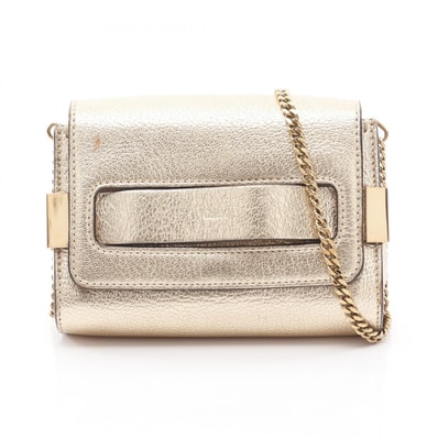 クロエ Chloe ELLE エル ショルダーバッグ バッグ レザー レディース ゴールド系 【中古】