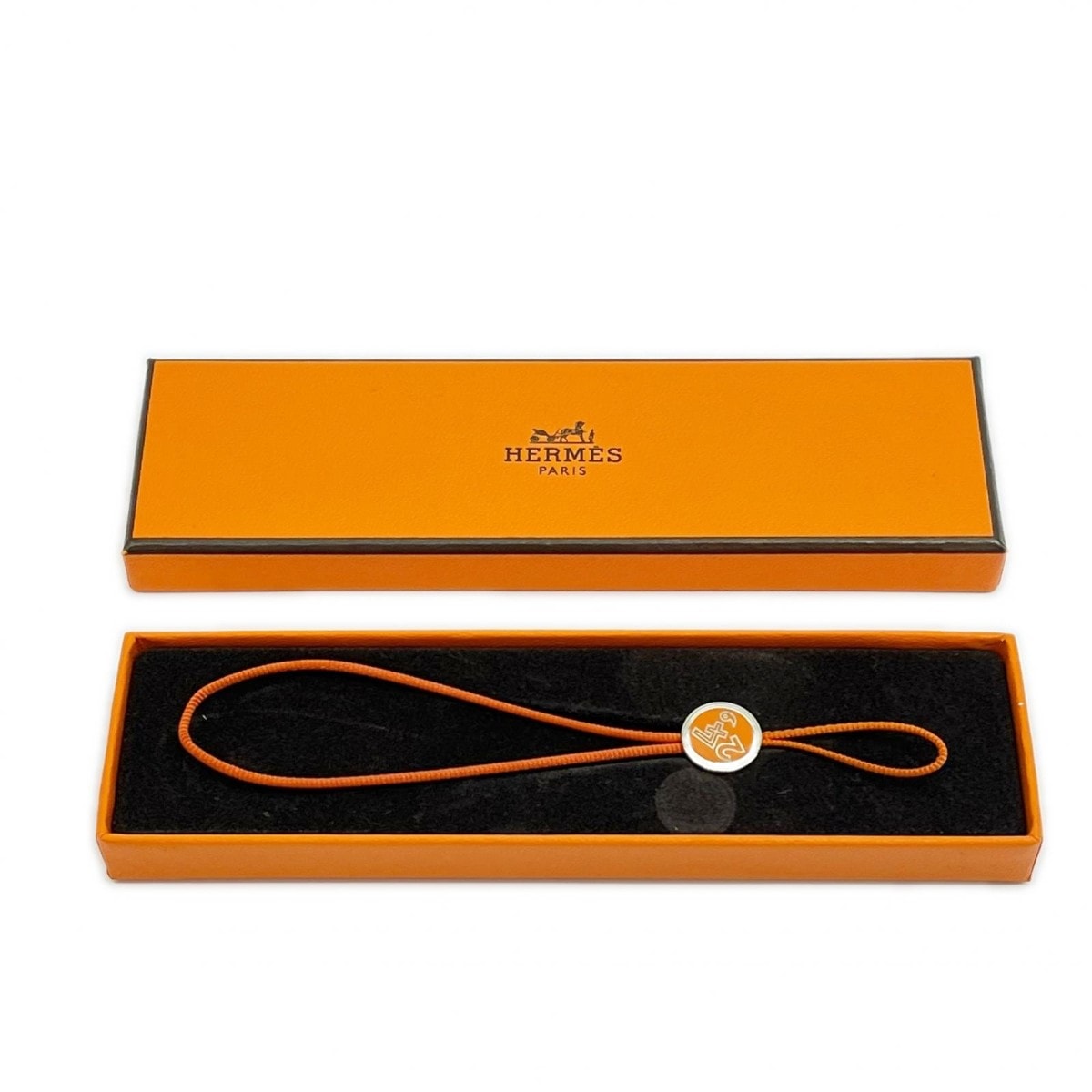 HERMES エルメス ストラップ 箱付き オレンジ色 携帯 B (目立った傷や汚れなし)】HERMES エルメス ストラップ 携帯 スマホ