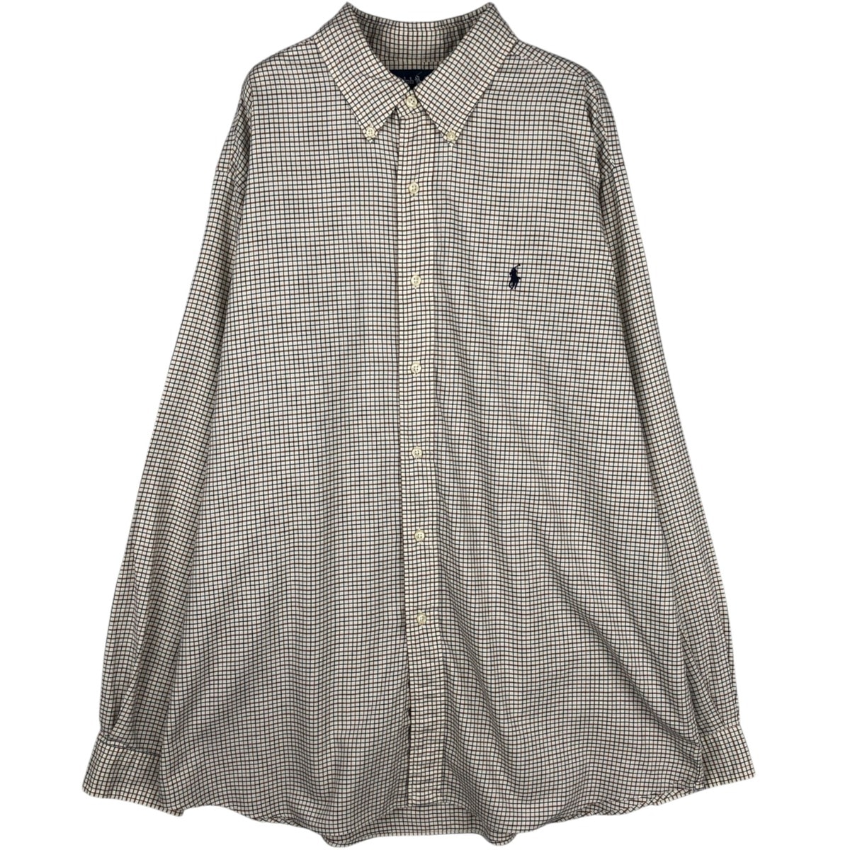 古着 ラルフローレン Ralph Lauren ELLINGTON 長袖 ボタンダウンチェックシャツ メンズXL相当/eaa629100