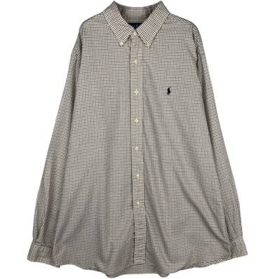 古着 ラルフローレン Ralph Lauren ELLINGTON 長袖 ボタンダウンチェックシャツ メンズXL相当/eaa629100
