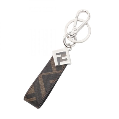 フェンディ FENDI FFスクエア ズッカ キーホルダー アクセサリー PVCコーティングキャンバス メンズ レディース ブラウン系 / ブラック系 7AP100AFCBF19KW 【新品】