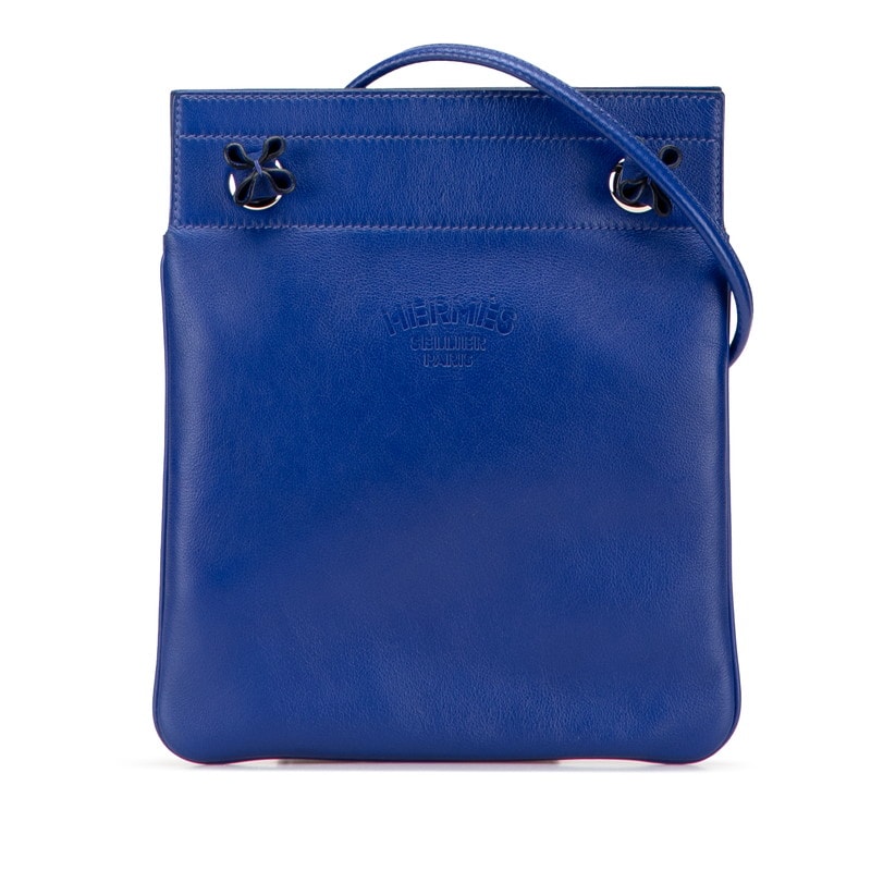 エルメス アリーヌ ミニ 斜め掛け ショルダーバッグ ブルー スイフト レディース HERMES 【中古】