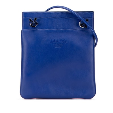 エルメス アリーヌ ミニ 斜め掛け ショルダーバッグ ブルー スイフト レディース HERMES 【中古】