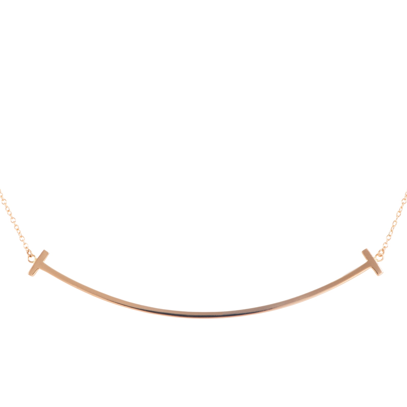 TIFFANY&Co. ティファニー ティファニー T スマイル ペンダント ラージ ネックレス K18RG ピンク ゴールド【中古】