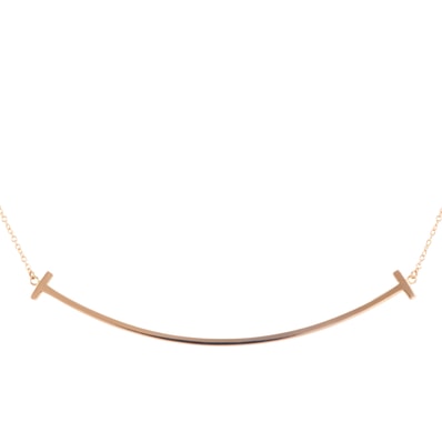 TIFFANY&Co. ティファニー ティファニー T スマイル ペンダント ラージ ネックレス K18RG ピンク ゴールド【中古】