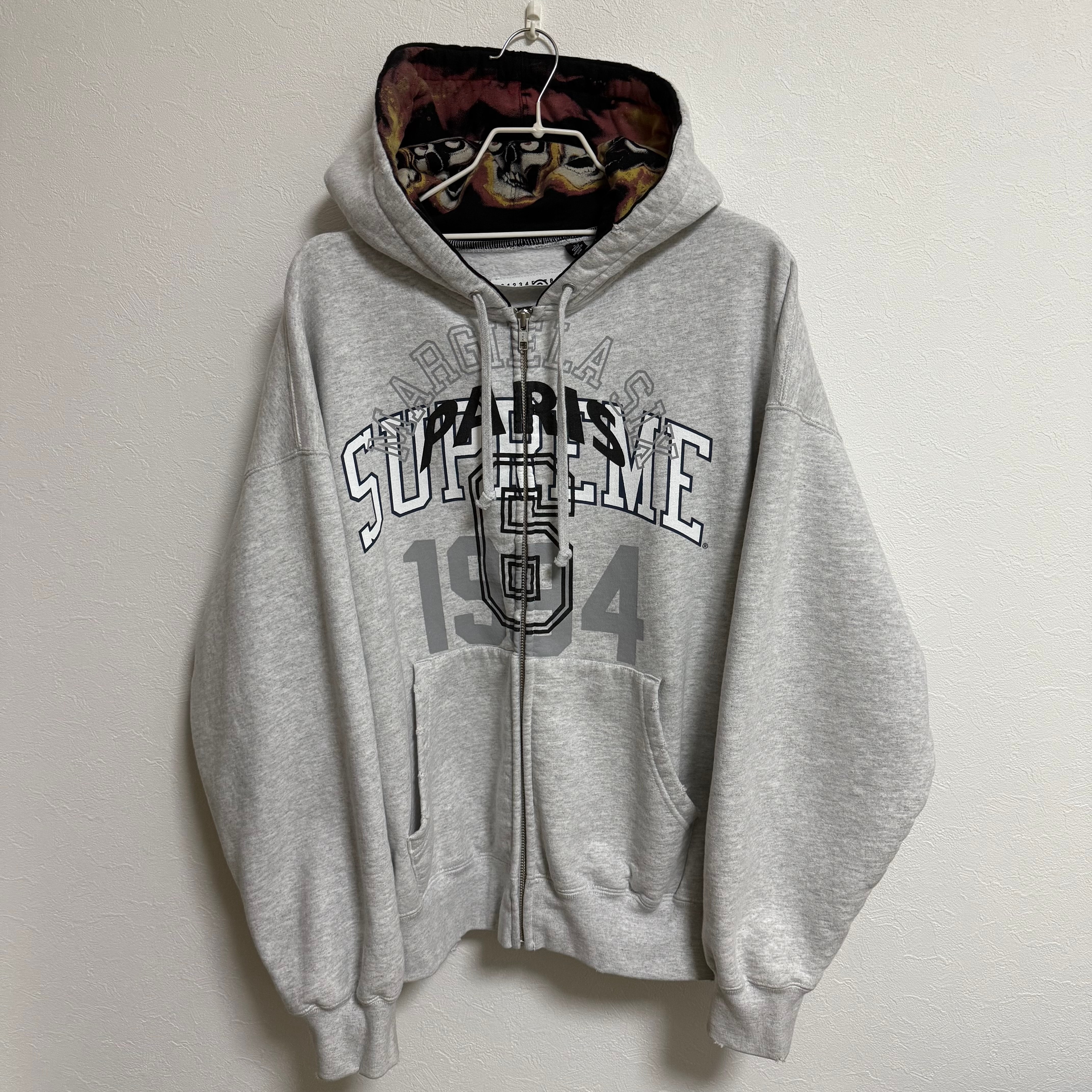 Supreme x MM6 Maison Margiela Zip Up Hooded Sweatshirt "Ash Grey"