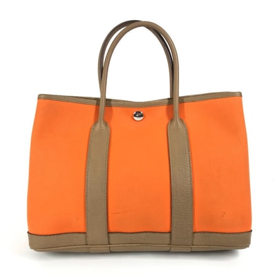 エルメス HERMES ガーデンパーティ TPM ガーデンパーティTPM トートバッグ カバン ハンドバッグ トワルオフィシエ B刻 オレンジ/チャイ オレンジ