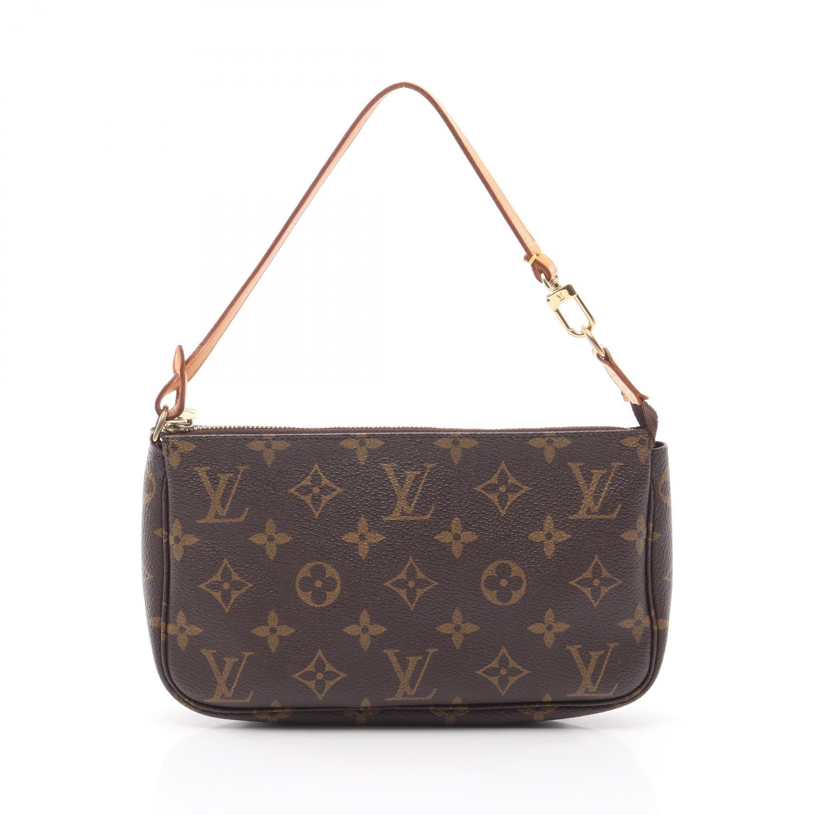ルイ・ヴィトン LOUIS VUITTON ポシェットアクセソワール ハンドバッグ バッグ PVCコーティングキャンバス レザー モノグラム レディース ブラウン系 M51980 【中古】