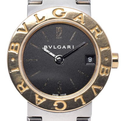 ブルガリ BVLGARI BB23SG ブルガリブルガリ デイト SS/K18YG ブラック クォーツ レディース 内箱・保証書付き 腕時計 L#147201