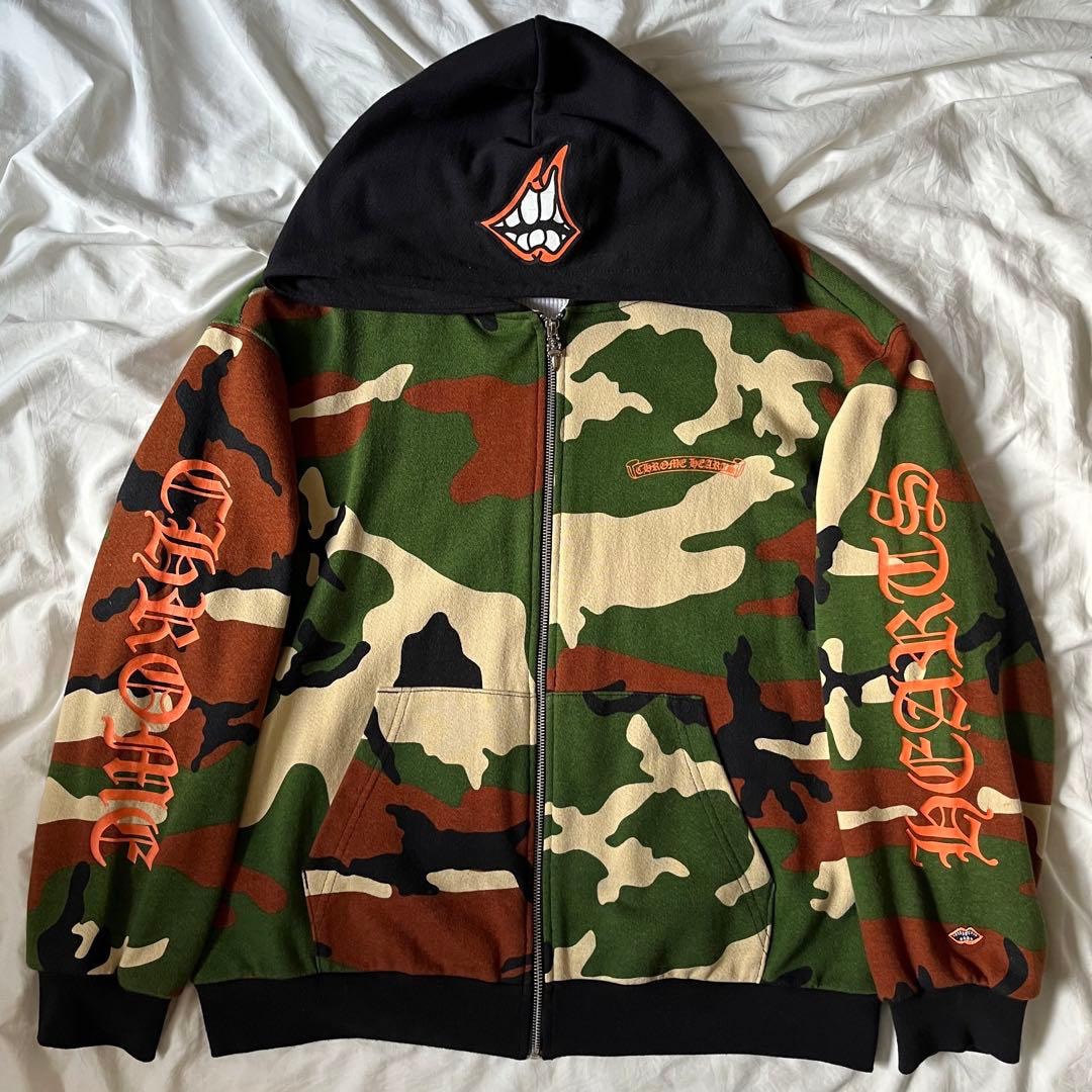 Chrome Hearts PPO Caution HD Zip Matty Boy Print Zip Up Hoodie "Camo"