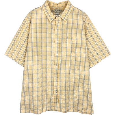 古着 90~00年代 エルエルビーン L.L.Bean シアサッカー 半袖 コットン チェックシャツ ボックスシャツ メンズL相当 ヴィンテージ/eaa650738