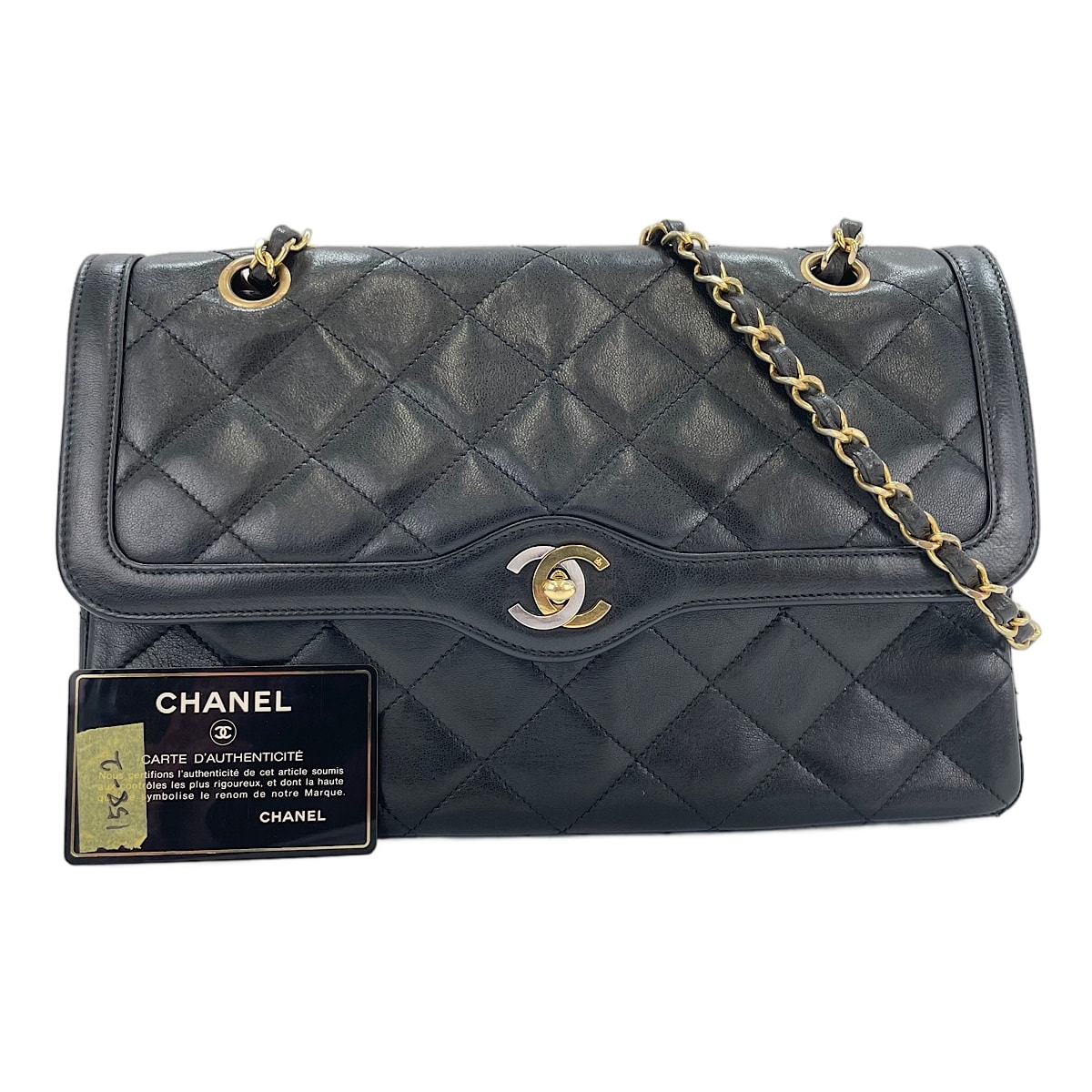 シャネル CHANEL ラムスキン マトラッセ ダブルフラップ ショルダーバッグ【中古】