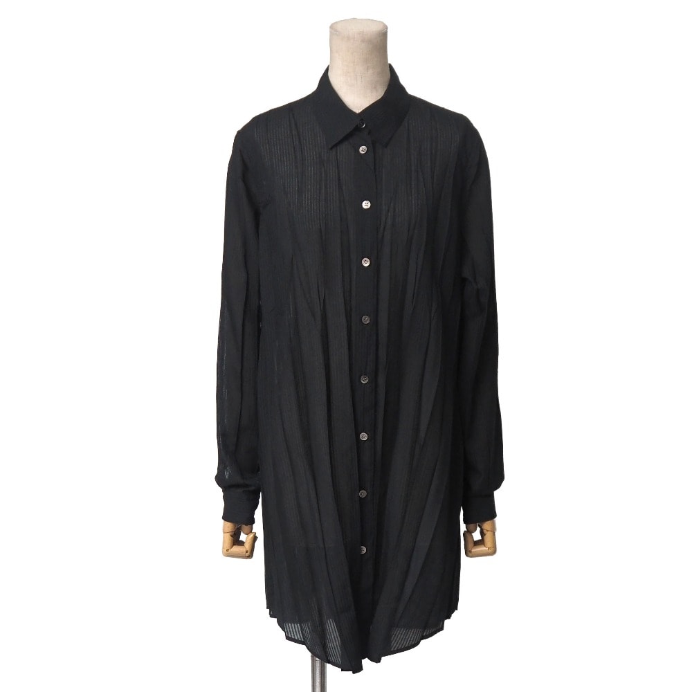 ■美品■me ISSEY MIYAKE ミー イッセイミヤケ 長袖シャツ サイズ- プリーツ ストライプ ブランド古着【中古】20260716/RB0142