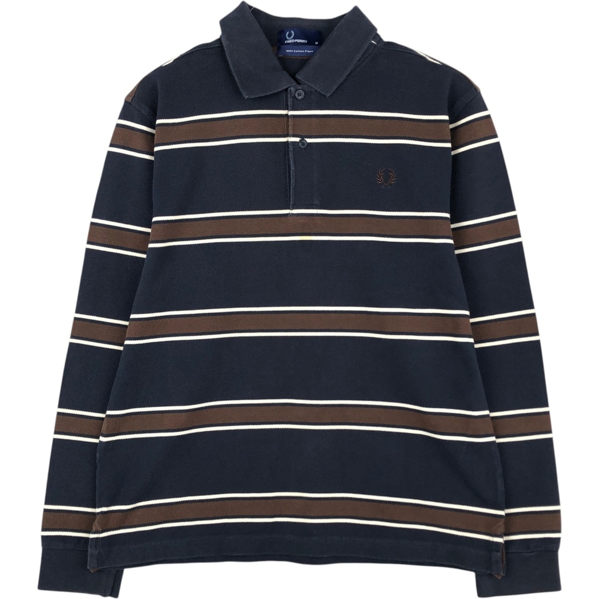 古着 フレッドペリー FRED PERRY 長袖 ボーダー ポロシャツ メンズM相当/eaa648980
