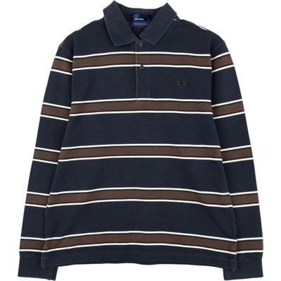古着 フレッドペリー FRED PERRY 長袖 ボーダー ポロシャツ メンズM相当/eaa648980