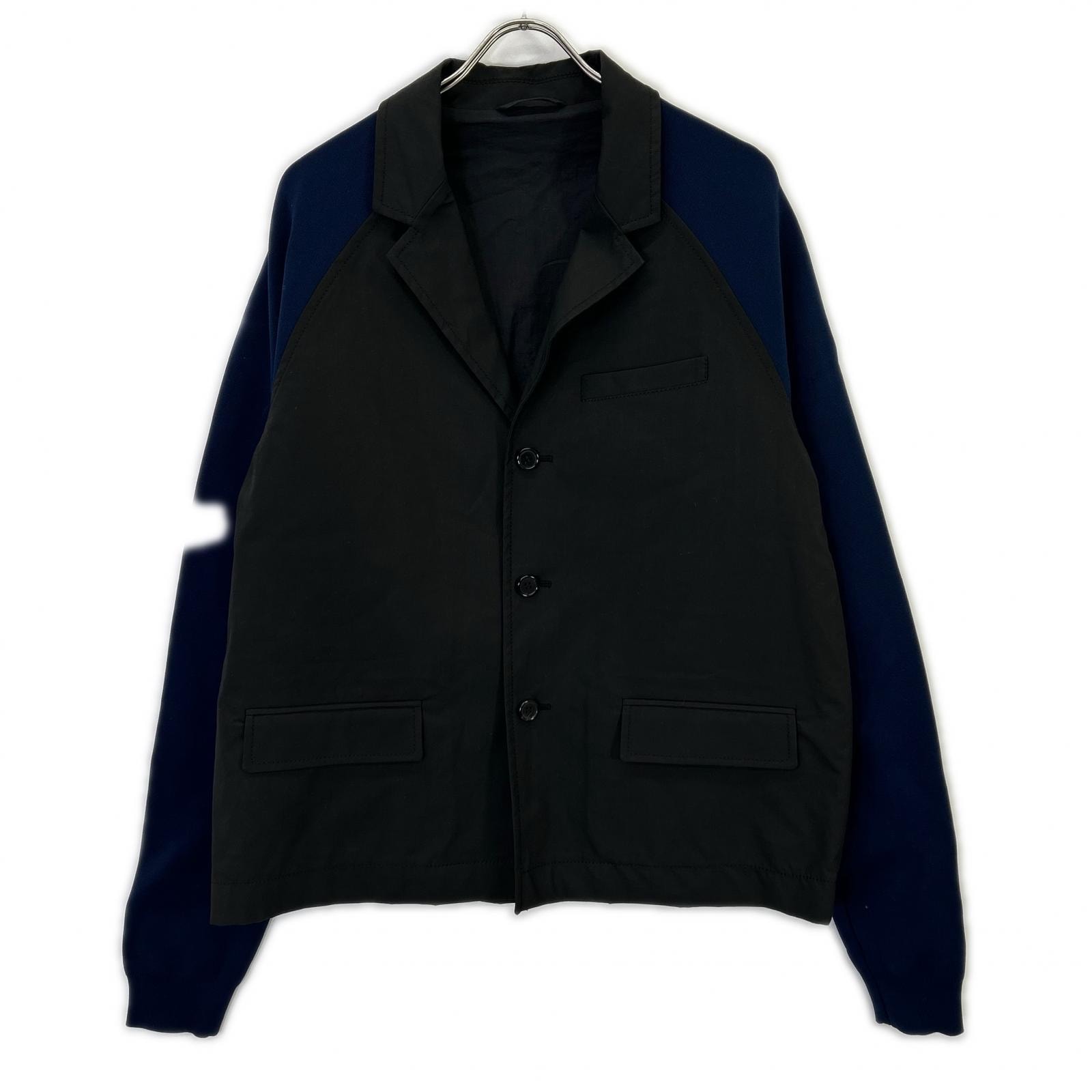 マルニ ブラック×ブルー ニット切り替えジャケット
