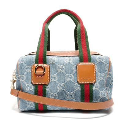 グッチ GUCCI デニム オフィディア ミニ GG 2WAY ショルダーバッグ【中古】