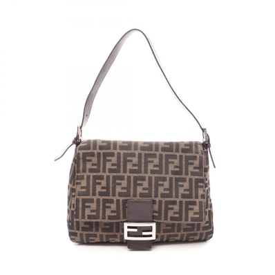 フェンディ FENDI マンマバケット ショルダーバッグ バッグ キャンバス レザー レディース ブラウン系 / ブラック系 26325 【中古】