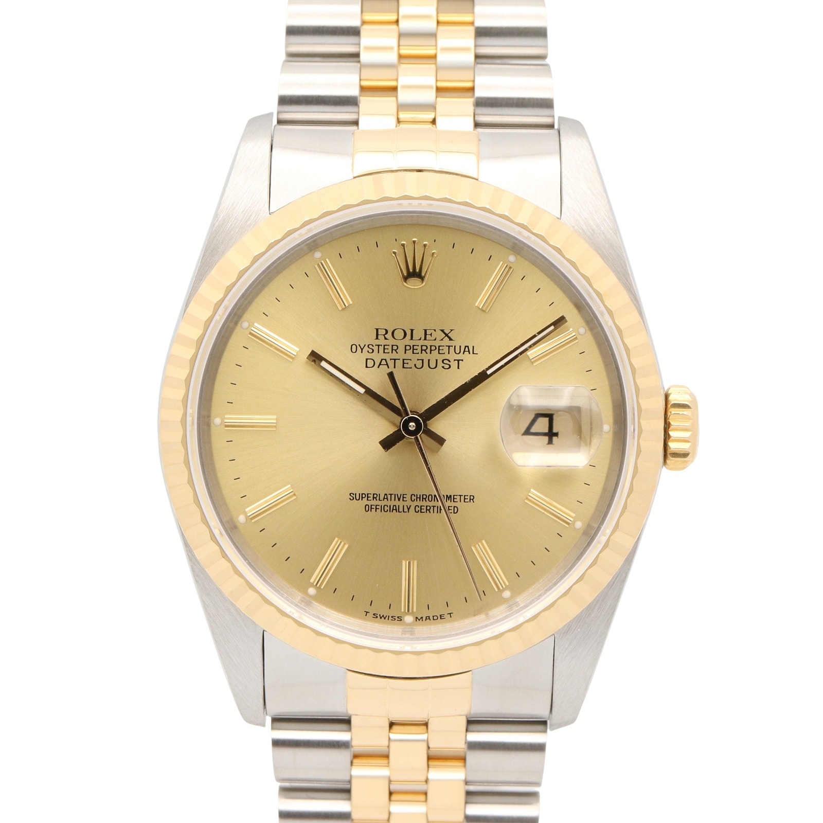 ロレックス ROLEX デイトジャスト L番 腕時計 時計 K18(イエローゴールド) ステンレススチール メンズ ゴールド系 シャンパン/バー 16233 【中古】