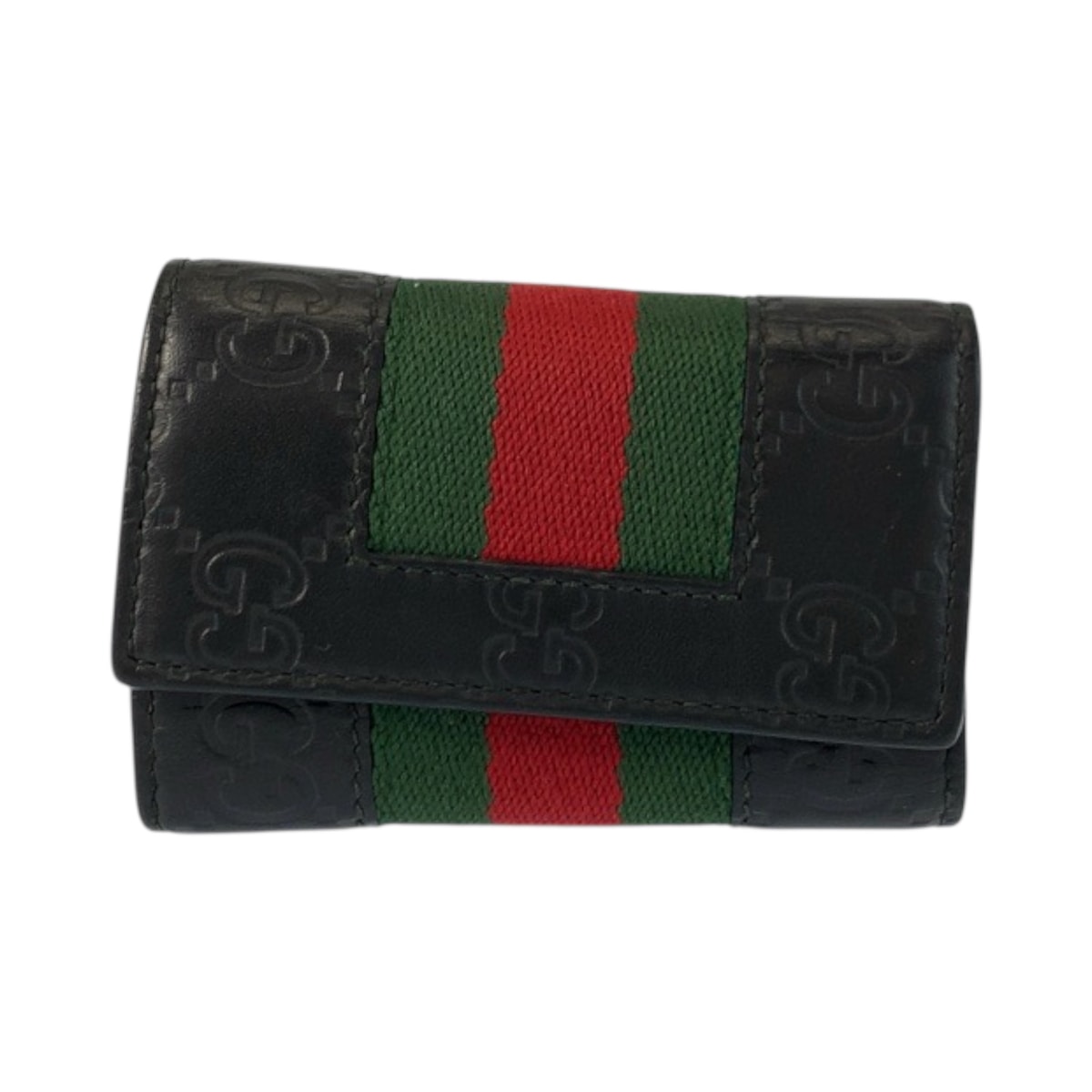 GUCCI グッチ シェリーライン グッチシマ 6連 ブラック 黒 シルバー金具 レザー キーケース 男女兼用 601426 【中古】