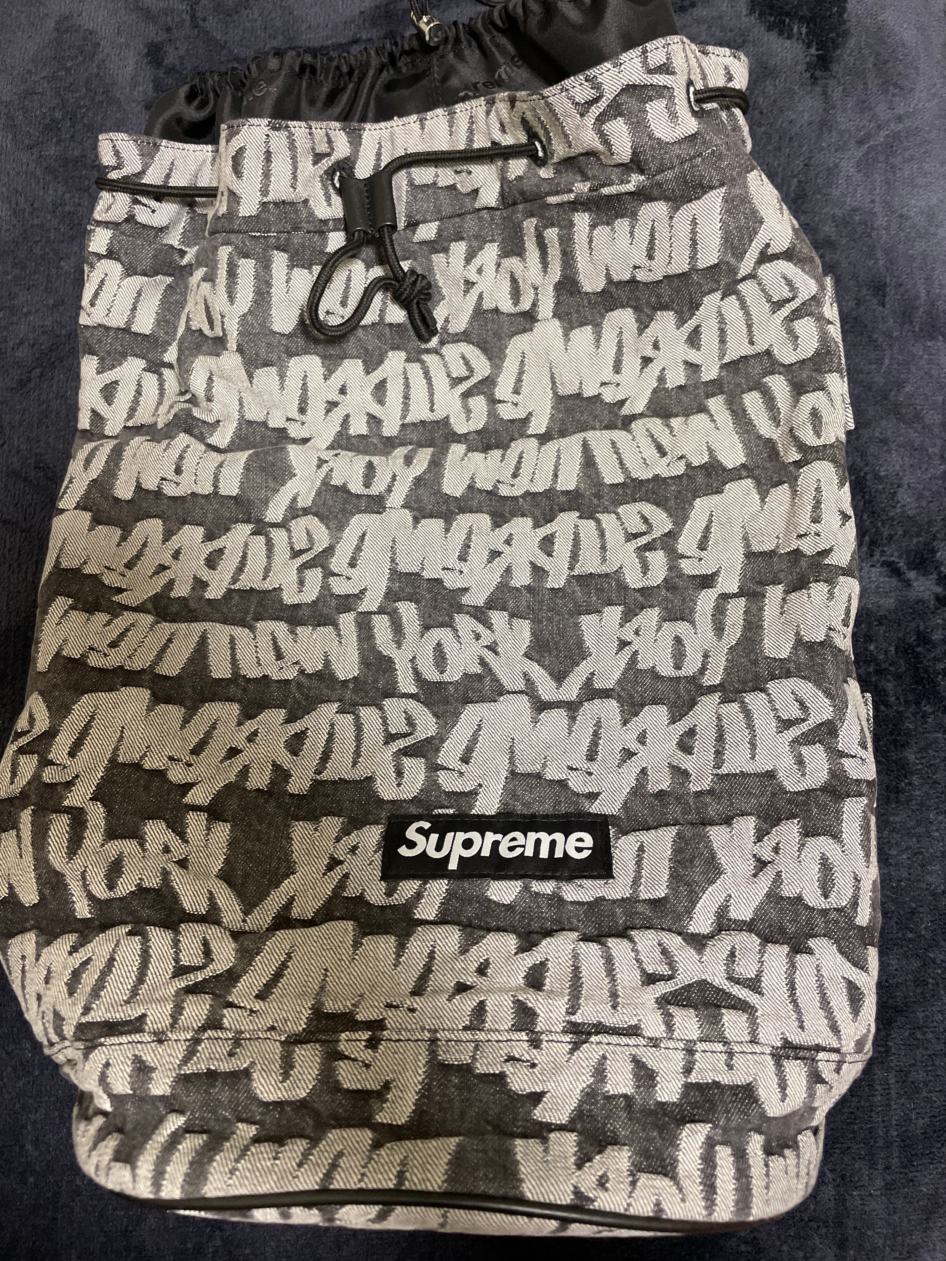 Supreme Fat Tip Jacquard Denim Backpack "Black"