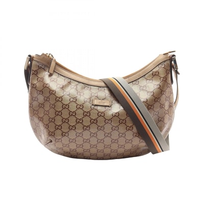 グッチ GUCCI GGクリスタル ショルダーバッグ バッグ PVCコーティングキャンバス レザー レディース ブラウン系 181092 【中古】