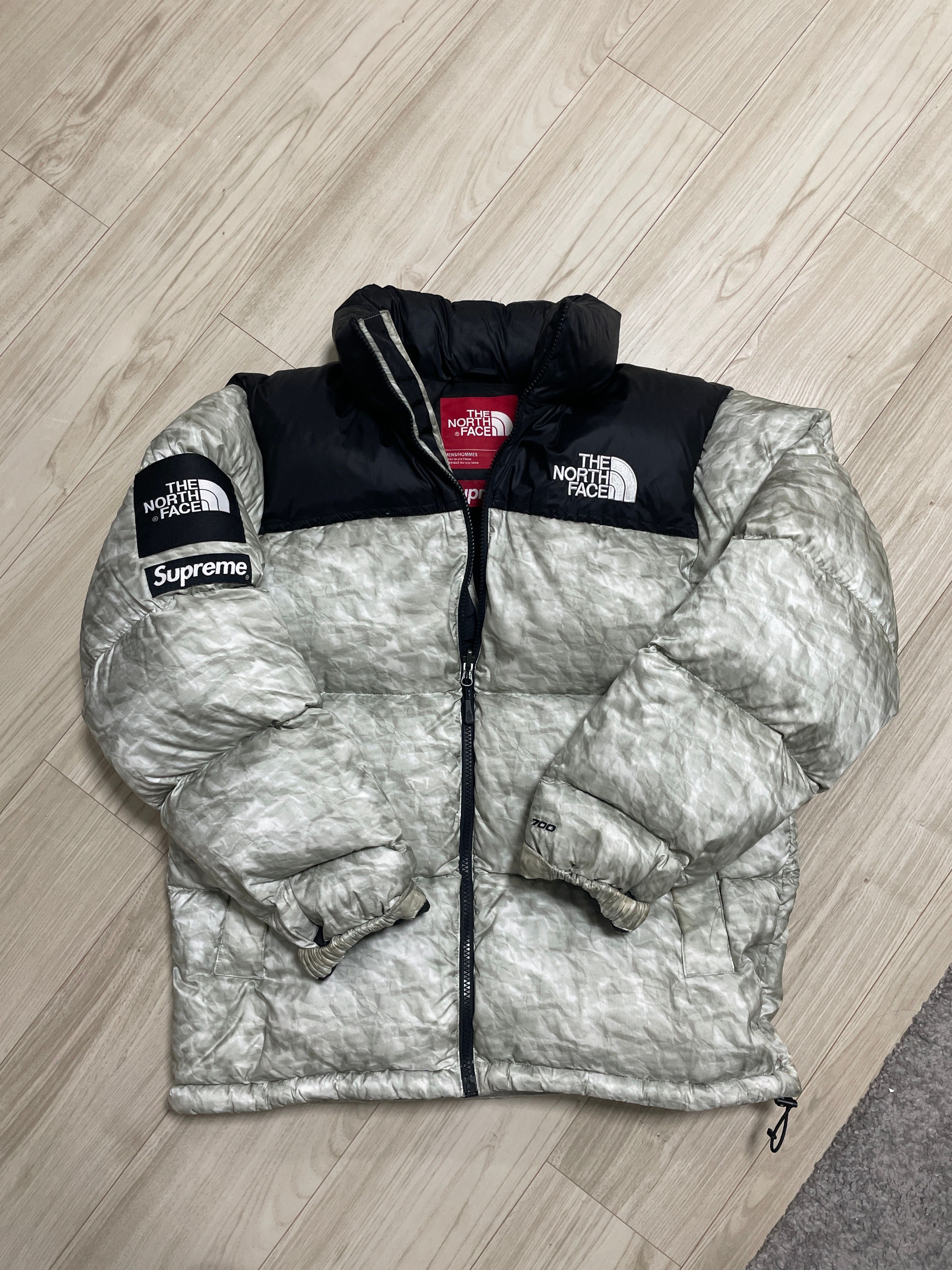 Supreme x The North Face Nuptse Jacket "White Paper Print"