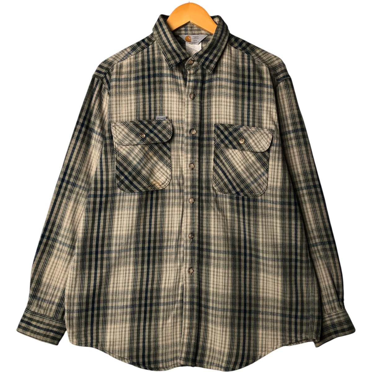古着 90年代 カーハート Carhartt オンブレチェック 長袖 フランネルチェックシャツ メンズL相当 ヴィンテージ/eaa575580