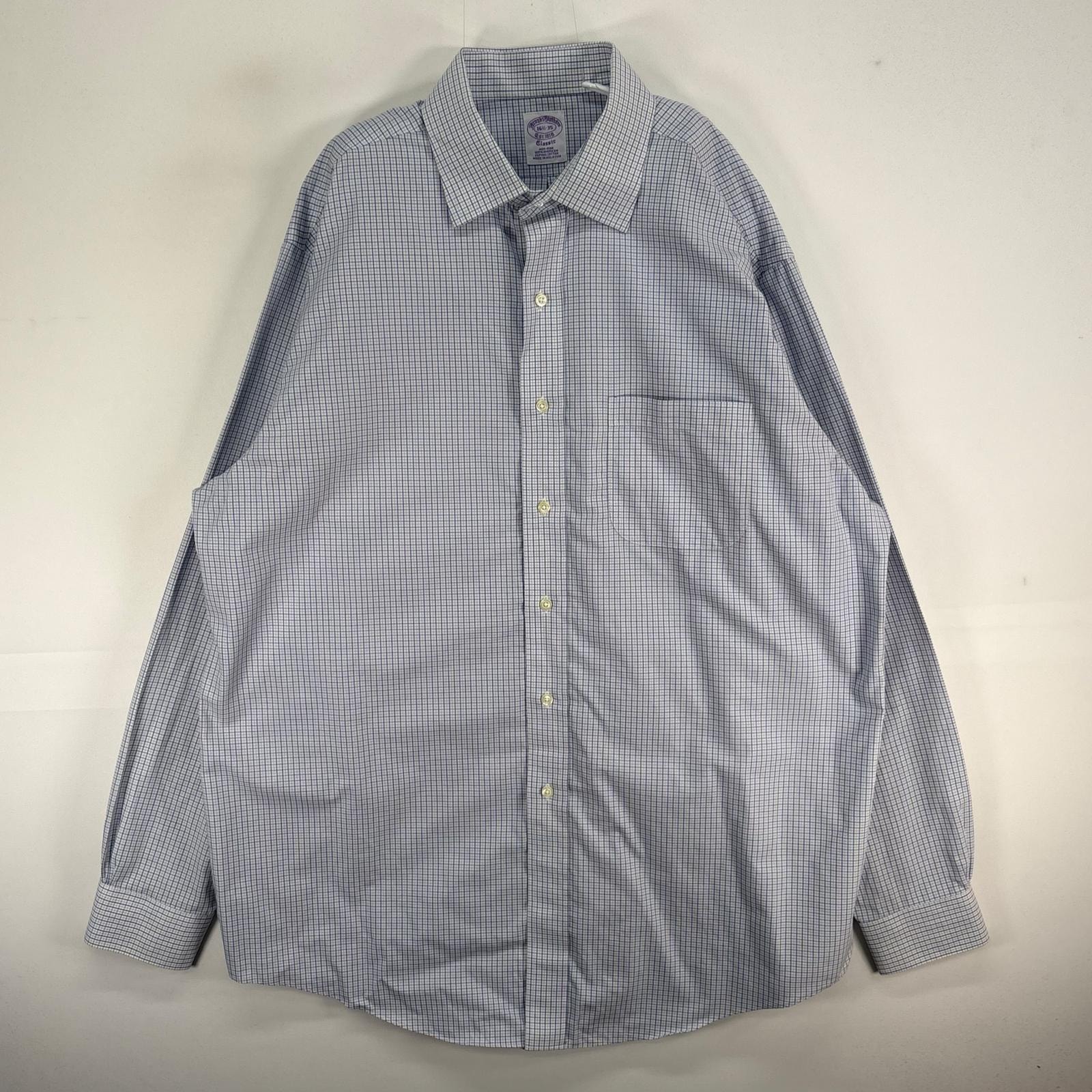古着 ブルックスブラザーズ Brooks Brothers 長袖シャツ CLASSIC 胸ポケ L  ブルー系 チェック メンズ