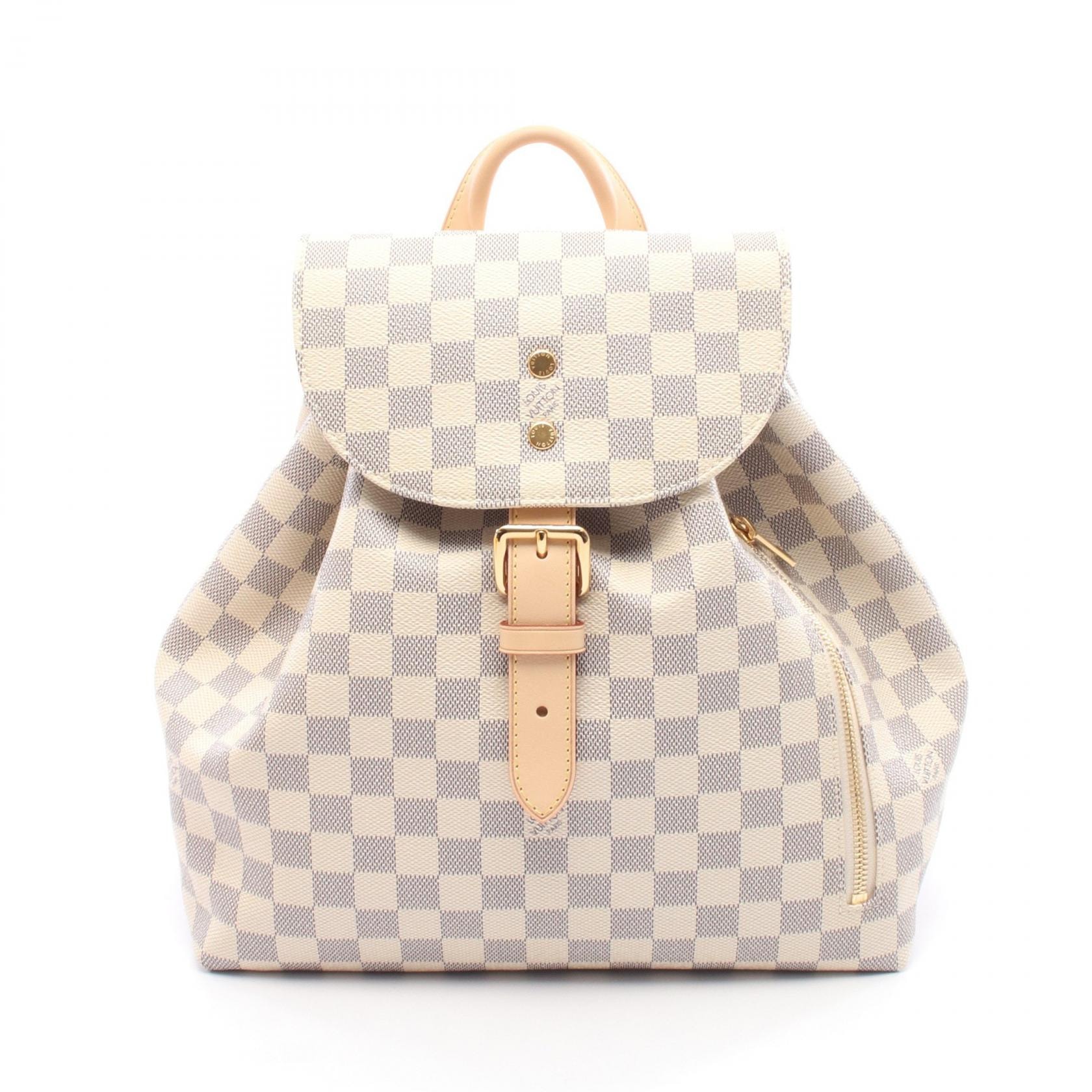 ルイ・ヴィトン LOUIS VUITTON スペロン リュックサック バックパック バッグ PVCコーティングキャンバス レザー ダミエ・アズール レディース ホワイト系 N41578 【中古】