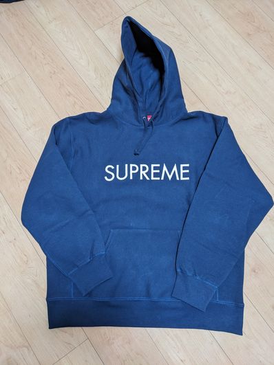 Supreme Capital Hooded Sweatshirt "Navy"