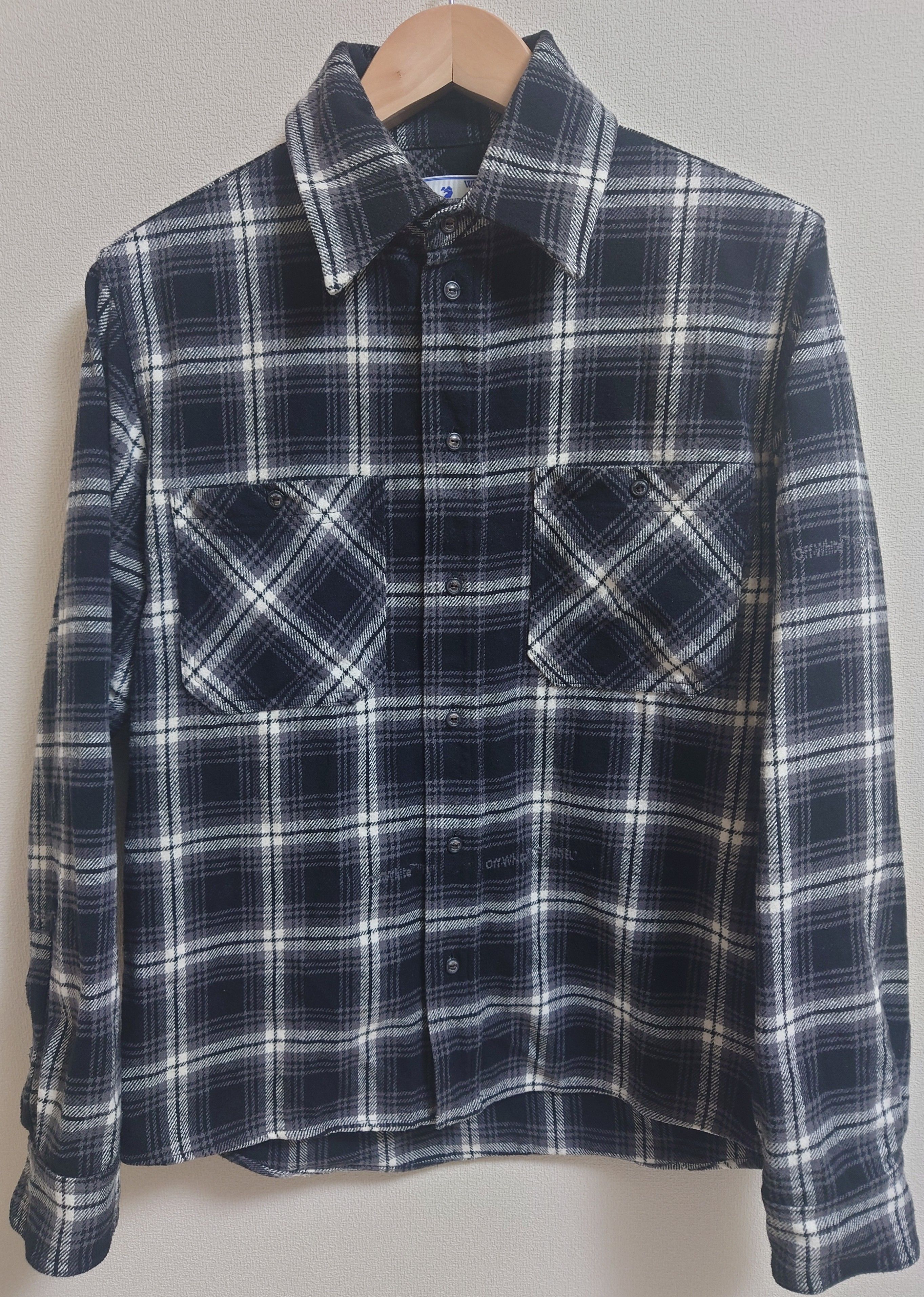 OFF-WHITE / STENCIL FLANNEL CHECK SHIRT