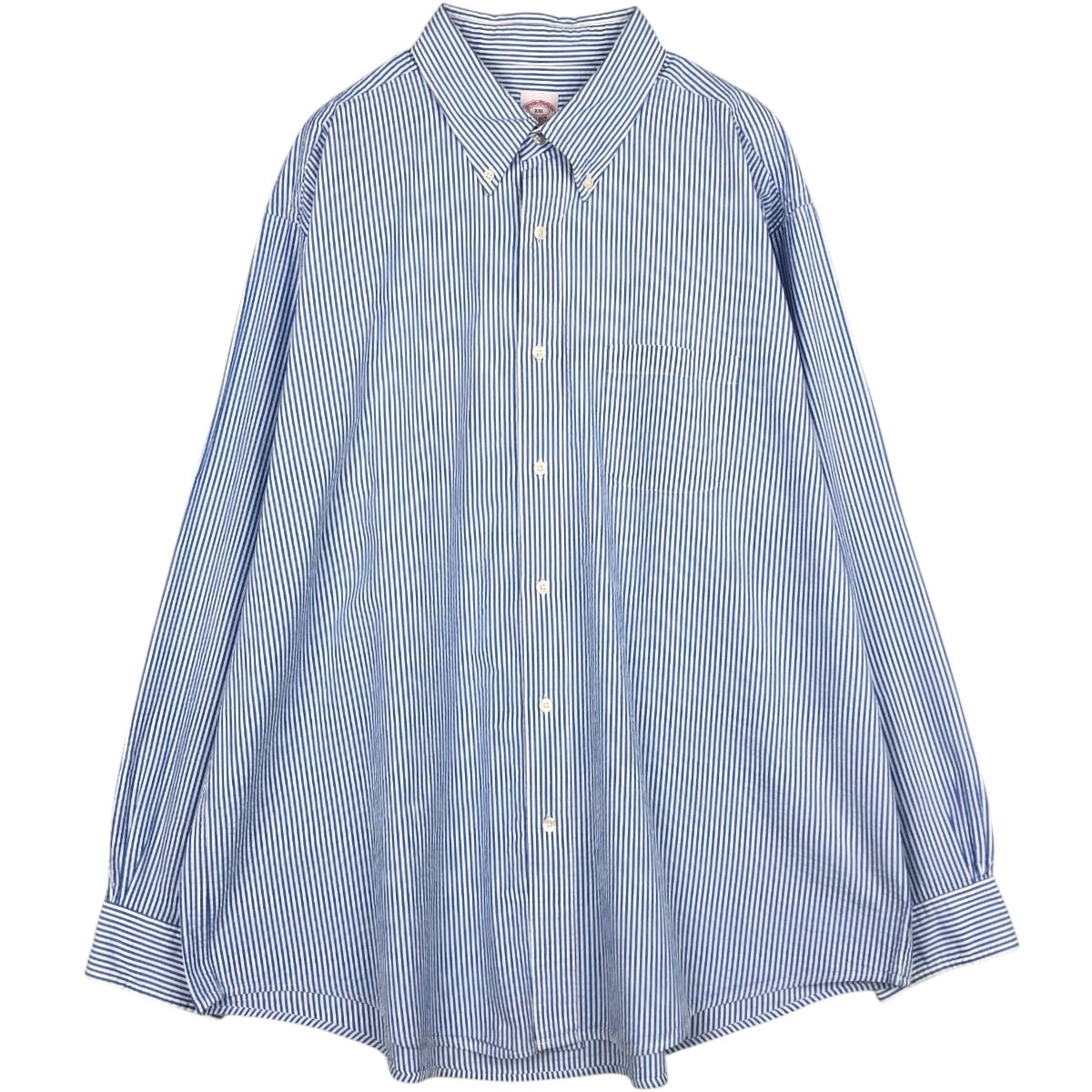 古着 ブルックスブラザーズ Brooks Brothers Est.1818 シアサッカー 長袖 ボタンダウンストライプシャツ メンズXXL相当/eaa676468