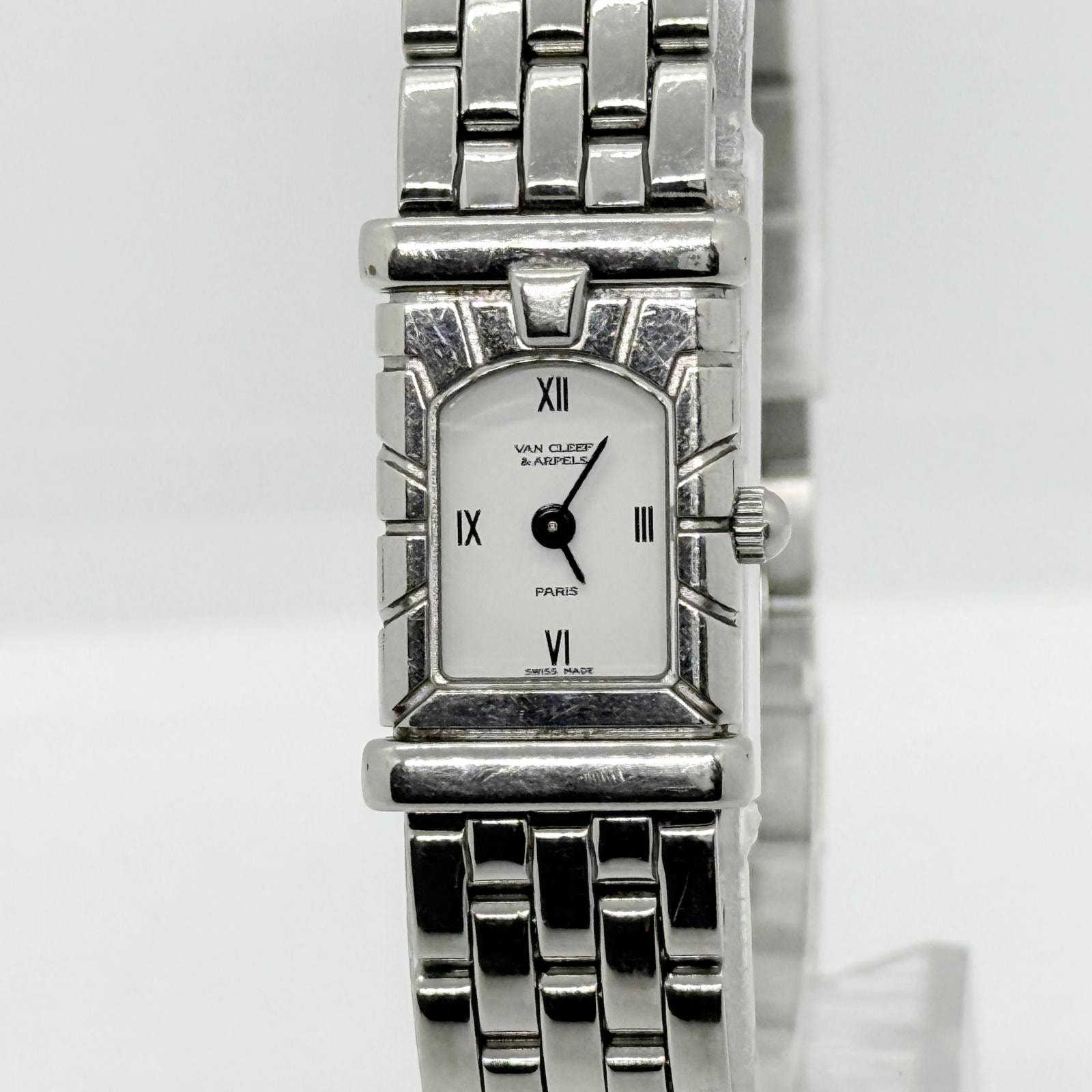 Van Cleef & Arpels ヴァンクリーフ&アーペル ファサード 531963T5 ホワイト QZ レディース 腕時計 稼働品