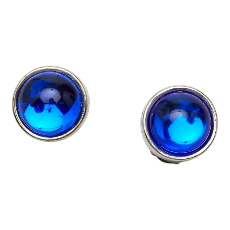シャネル ロゴ グリポア イヤリング シルバー ブルー メタル レディース CHANEL 【中古】
